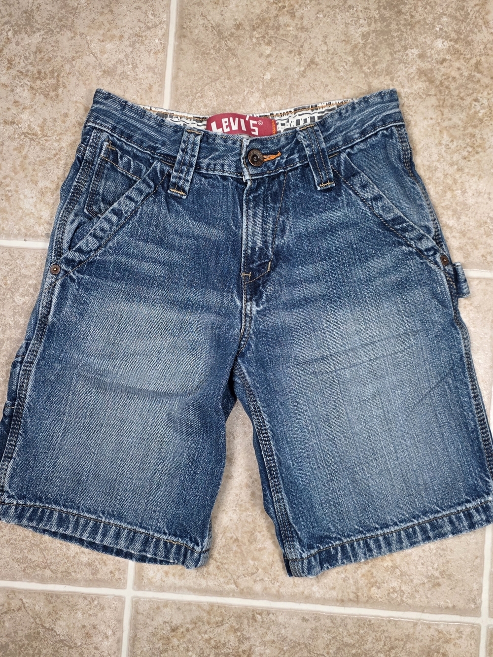 Levi's Boys Size 8 Carpenter Denim Shorts Utility Pocket Jean Shorts